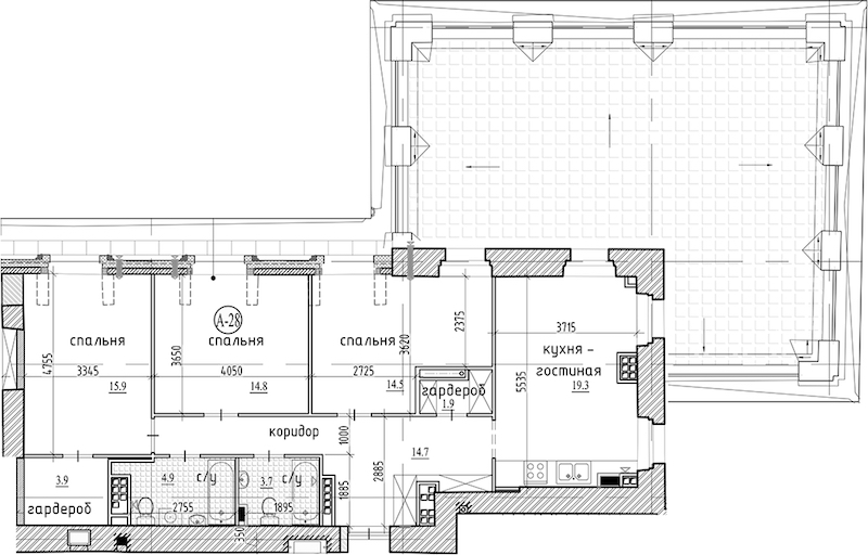 3-комнатная квартира 93.6 м², 5/7 эт., ЖК «Северная Корона»